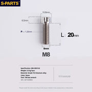 S-PARTS A3 Series M8 L15-45mm D10.8 Small Nuts Titanium Screws for Bike | Motorcycle / Auto - Detail 19