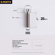 S-PARTS A3 Series M8 L15-45mm D10.8 Small Nuts Titanium Screws for Bike | Motorcycle / Auto - Detail 21