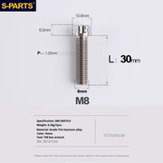 S-PARTS A3 Series M8 L15-45mm D10.8 Small Nuts Titanium Screws for Bike | Motorcycle / Auto - Detail 27