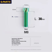 S-PARTS A3 Series M8 L15-45mm D10.8 Small Nuts Titanium Screws for Bike | Motorcycle / Auto - Detail 33