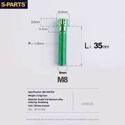 S-PARTS A3 Series M8 L15-45mm D10.8 Small Nuts Titanium Screws for Bike | Motorcycle / Auto - Detail 39