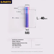 S-PARTS A3 Series M8 L15-45mm D10.8 Small Nuts Titanium Screws for Bike | Motorcycle / Auto - Detail 44