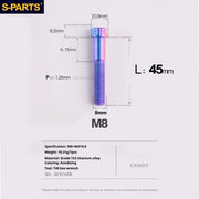 S-PARTS A3 Series M8 L15-45mm D10.8 Small Nuts Titanium Screws for Bike | Motorcycle / Auto - Detail 50
