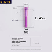 S-PARTS A3 Series M8 L15-45mm D10.8 Small Nuts Titanium Screws for Bike | Motorcycle / Auto - Detail 51