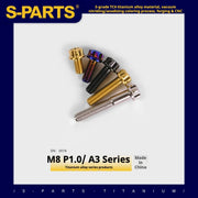 S-PARTS A3 Series M8 L20mm P1.0 Fine Thread Titanium Screws for Bike | Motorcycle / Car