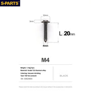 S-PARTS A3 Umbrella Head Self-Tapping M4 Titanium Screws | L12-20mm D10 | Motorcycle / Auto - Detail 31