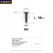 S-PARTS A3 Umbrella Head Self-Tapping M4 Titanium Screws | L12-30mm D8.5 | Bike Motorcycle Car - Detail 13