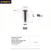 S-PARTS A3 Umbrella Head Self-Tapping M4 Titanium Screws | L12-30mm D8.5 | Bike Motorcycle Car - Detail 22
