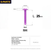 S-PARTS A3 Umbrella Head Self-Tapping M4 Titanium Screws | L12-30mm D8.5 | Bike Motorcycle Car - Detail 39