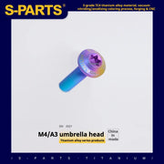 S-PARTS A3 Umbrella Head M4 Titanium Screws | L06-35mm D8.5 | Motorcycle / Car TC4 Bolts