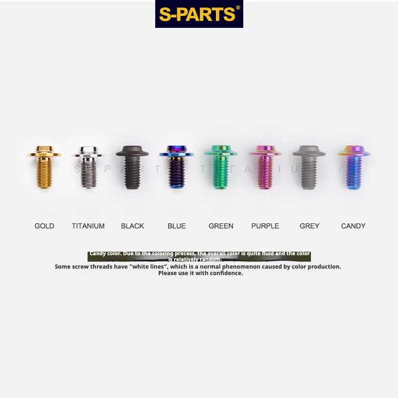 S-PARTS A3 Umbrella Head M4 Titanium Screws | L06-35mm D8.5 | Motorcycle / Car TC4 Bolts - Detail 5