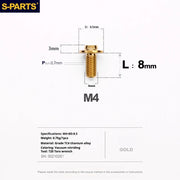S-PARTS A3 Umbrella Head M4 Titanium Screws | L06-35mm D8.5 | Motorcycle / Car TC4 Bolts - Detail 13