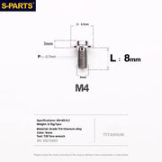 S-PARTS A3 Umbrella Head M4 Titanium Screws | L06-35mm D8.5 | Motorcycle / Car TC4 Bolts - Detail 15