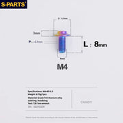 S-PARTS A3 Umbrella Head M4 Titanium Screws | L06-35mm D8.5 | Motorcycle / Car TC4 Bolts - Detail 19