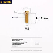 S-PARTS A3 Umbrella Head M4 Titanium Screws | L06-35mm D8.5 | Motorcycle / Car TC4 Bolts - Detail 20