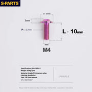 S-PARTS A3 Umbrella Head M4 Titanium Screws | L06-35mm D8.5 | Motorcycle / Car TC4 Bolts - Detail 23