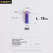 S-PARTS A3 Umbrella Head M4 Titanium Screws | L06-35mm D8.5 | Motorcycle / Car TC4 Bolts - Detail 28