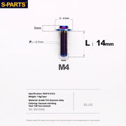 S-PARTS A3 Umbrella Head M4 Titanium Screws | L06-35mm D8.5 | Motorcycle / Car TC4 Bolts - Detail 36