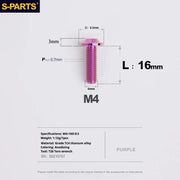 S-PARTS A3 Umbrella Head M4 Titanium Screws | L06-35mm D8.5 | Motorcycle / Car TC4 Bolts - Detail 43