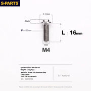 S-PARTS A3 Umbrella Head M4 Titanium Screws | L06-35mm D8.5 | Motorcycle / Car TC4 Bolts - Detail 47