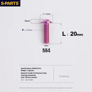 S-PARTS A3 Umbrella Head M4 Titanium Screws | L06-35mm D8.5 | Motorcycle / Car TC4 Bolts - Detail 60