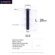S-PARTS A3 Umbrella Head M4 Titanium Screws | L06-35mm D8.5 | Motorcycle / Car TC4 Bolts - Detail 62