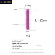S-PARTS A3 Umbrella Head M4 Titanium Screws | L06-35mm D8.5 | Motorcycle / Car TC4 Bolts - Detail 66