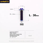 S-PARTS A3 Umbrella Head Series M8 L15-50mm D16 Titanium Screws for Bike | Motorcycle / Automotive - Detail 40