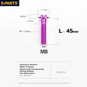 S-PARTS A3 Umbrella Head Series M8 L15-50mm D16 Titanium Screws for Bike | Motorcycle / Automotive - Detail 61