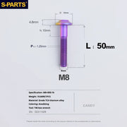 S-PARTS A3 Umbrella Head Series M8 L15-50mm D16 Titanium Screws for Bike | Motorcycle / Automotive - Detail 63