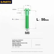 S-PARTS A3 Umbrella Head Series M8 L15-50mm D16 Titanium Screws for Bike | Motorcycle / Automotive - Detail 68