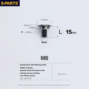 S-PARTS A3 Umbrella Head Step Series M8 Black Titanium Screws for Bike | Motorcycle / Auto - Detail 7