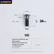 S-PARTS A3 Umbrella Head Step Series M8 Black Titanium Screws for Bike | Motorcycle / Auto - Detail 14
