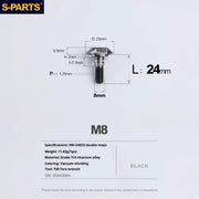 S-PARTS A3 Umbrella Head Step Series M8 Black Titanium Screws for Bike | Motorcycle / Auto - Detail 17