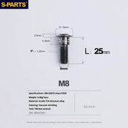 S-PARTS A3 Umbrella Head Step Series M8 Black Titanium Screws for Bike | Motorcycle / Auto - Detail 18