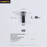 S-PARTS A3 Umbrella Head Step Series M8 Black Titanium Screws for Bike | Motorcycle / Auto - Detail 19