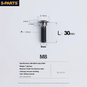 S-PARTS A3 Umbrella Head Step Series M8 Black Titanium Screws for Bike | Motorcycle / Auto - Detail 22