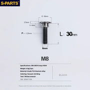 S-PARTS A3 Umbrella Head Step Series M8 Black Titanium Screws for Bike | Motorcycle / Auto - Detail 24