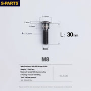 S-PARTS A3 Umbrella Head Step Series M8 Black Titanium Screws for Bike | Motorcycle / Auto - Detail 25