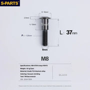 S-PARTS A3 Umbrella Head Step Series M8 Black Titanium Screws for Bike | Motorcycle / Auto - Detail 28