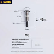 S-PARTS A3 Umbrella Head Step Series M8 Black Titanium Screws for Bike | Motorcycle / Auto - Detail 31