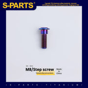 S-PARTS A3 Umbrella Head Step Series M8 Blue Titanium Screws for Bike | Motorcycle / Auto