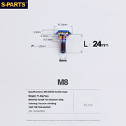 S-PARTS A3 Umbrella Head Step Series M8 Blue Titanium Screws for Bike | Motorcycle / Auto - Detail 17