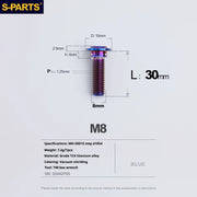 S-PARTS A3 Umbrella Head Step Series M8 Blue Titanium Screws for Bike | Motorcycle / Auto - Detail 22