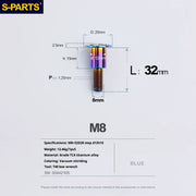 S-PARTS A3 Umbrella Head Step Series M8 Blue Titanium Screws for Bike | Motorcycle / Auto - Detail 26