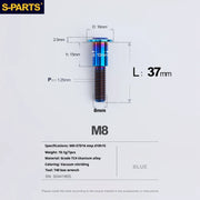 S-PARTS A3 Umbrella Head Step Series M8 Blue Titanium Screws for Bike | Motorcycle / Auto - Detail 28