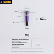 S-PARTS A3 Umbrella Head Step Series M8 Blue Titanium Screws for Bike | Motorcycle / Auto - Detail 30