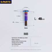 S-PARTS A3 Umbrella Head Step Series M8 Blue Titanium Screws for Bike | Motorcycle / Auto - Detail 31