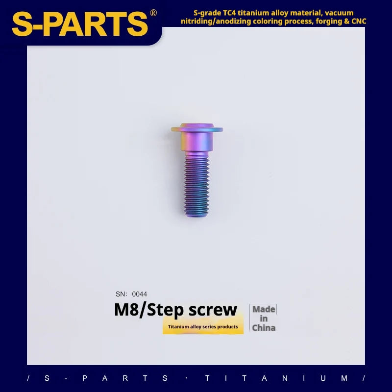S-PARTS A3 Umbrella Head Step Series M8 Candy Color Titanium Screws for Bike | Motorcycle / Auto