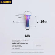 S-PARTS A3 Umbrella Head Step Series M8 Candy Color Titanium Screws for Bike | Motorcycle / Auto - Detail 13